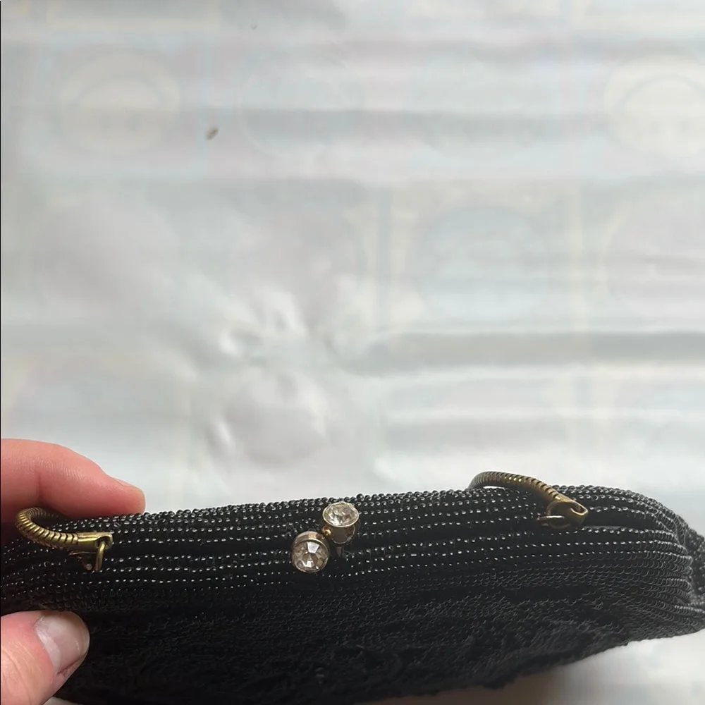 Black beaded purse with metal Clasp